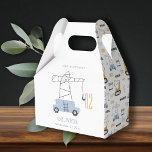 Cute Construction Crane Kids Any Age Birthday Favor Boxes<br><div class="desc">If you need any further customisation please feel free to message me on yellowfebstudio@gmail.com.</div>