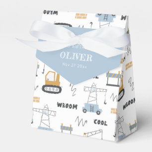 Cute Construction Crane Kids Any Age Birthday Favor Boxes
