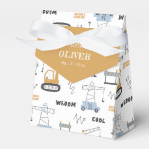 Cute Construction Crane Kids Any Age Birthday Favor Boxes