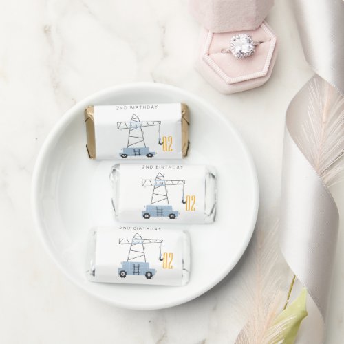 Cute Construction Crane Kids Any Age Birthday Hersheys Miniatures