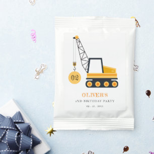 Cute Construction Crane Vehicle Any Age Birthday Hot Chocolate Drink Mix