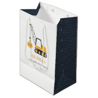 Cute Construction Crane Vehicle Any Age Birthday 