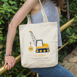Cute Construction Crane Vehicle Any Age Birthday Tote Bag