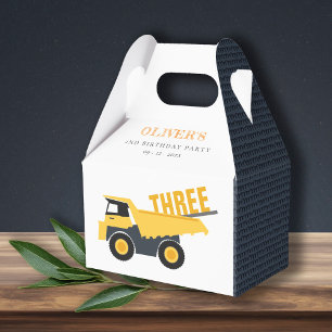 Cute Construction Dump Truck Any Age Birthday Favor Boxes