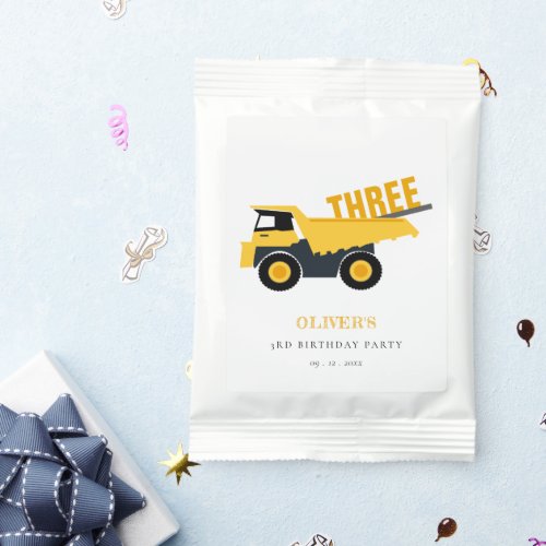 Cute Construction Dump Truck Any Age Birthday  Hot Chocolate Drink Mix