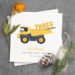 Cute Construction Dump Truck Any Age Birthday Napkins<br><div class="desc">If you need any further customisation please feel free to message me on yellowfebstudio@gmail.com.</div>