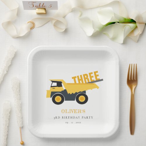 Cute Construction Dump Truck Any Age Birthday  Paper Plates