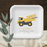 Cute Construction Dump Truck Any Age Birthday  Paper Plates<br><div class="desc">If you need any further customisation please feel free to message me on yellowfebstudio@gmail.com.</div>