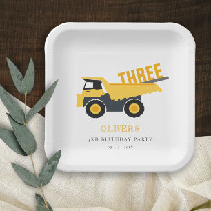 Cute Construction Dump Truck Any Age Birthday  Paper Plates