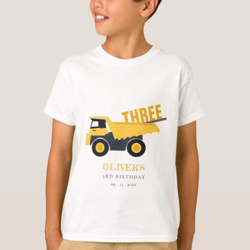 Cute Construction Dump Truck Any Age Birthday T_Shirt