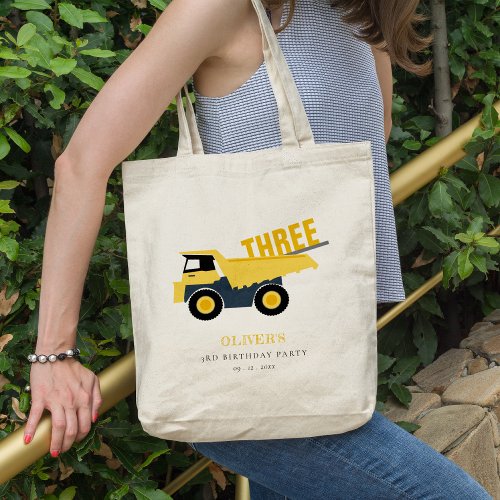 Cute Construction Dump Truck Any Age Birthday Tote Bag