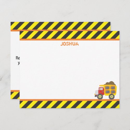 Cute Construction Dump Truck Boys Stationery Note Card