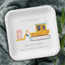 Cute Construction Fork Lift Any Age Birthday Paper Plates