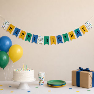 Cute Construction Happy Birthday Banner