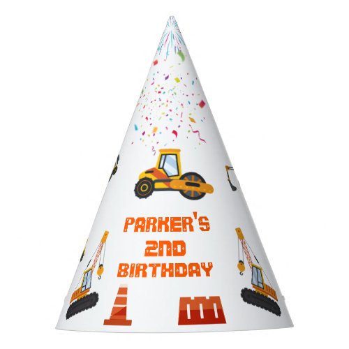 Cute Construction Theme Kids Birthday Party Party Hat
