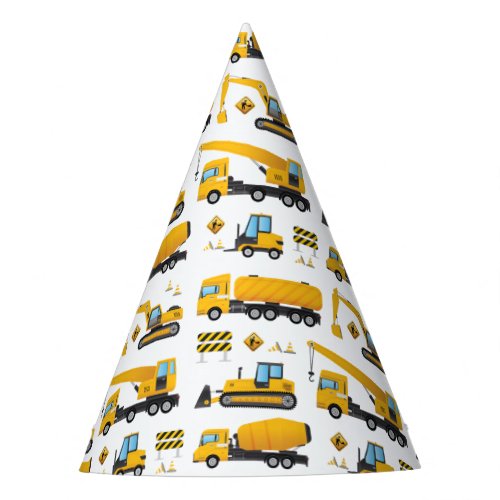 Cute Construction Themed Birthday Decoration Paper Party Hat