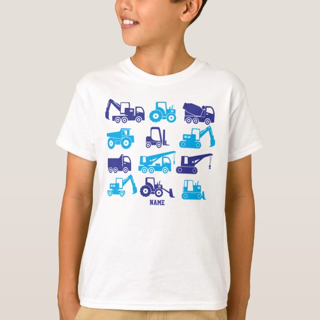 Cute Construction Transport Machines Equipment T-Shirt (Front)