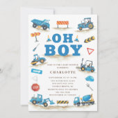 Cute Construction Truck Baby Shower  Invitation (Front)