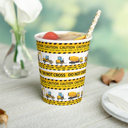 Cute Construction Truck for Kids Birthday Party Paper Cups