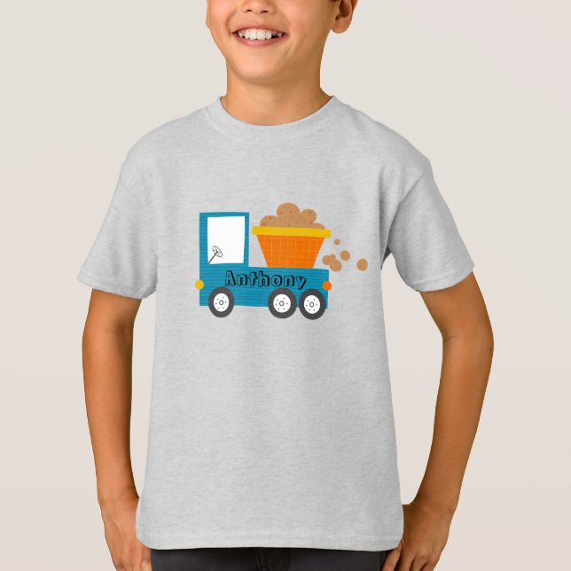 Cute Construction Truck Name T-Shirt (Front)