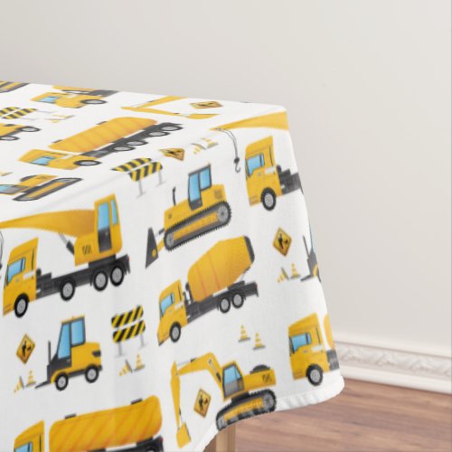 Cute Construction Truck Pattern Table Decoration Tablecloth