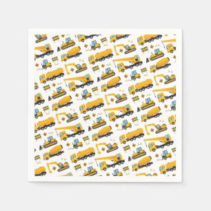 Cute Construction Truck Vehicles Party Supplies Napkins