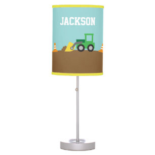Cute Construction Vehicles Boys Room Decor Table Lamp