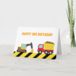 Cute Construction Vehicles for Birthday Boy Card
