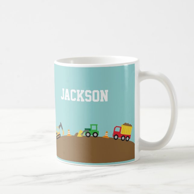 Cute Construction Vehicles For Boys Coffee Mug (Right)