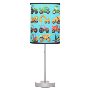Cute Construction Vehicles Table Lamp