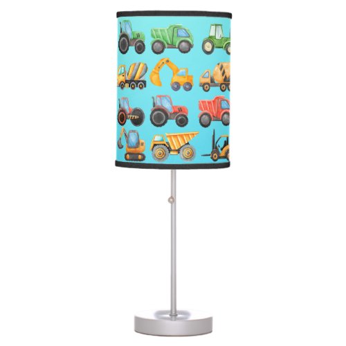 Cute Construction Vehicles Table Lamp