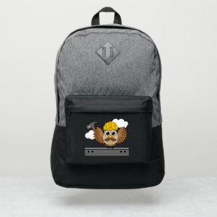Cute Construction Worker Owl with Hard Hat Cartoon Port Authority® Backpack