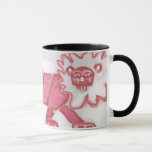 Cute Contemporary Lion Coffee Mug Bold Red Black at Zazzle