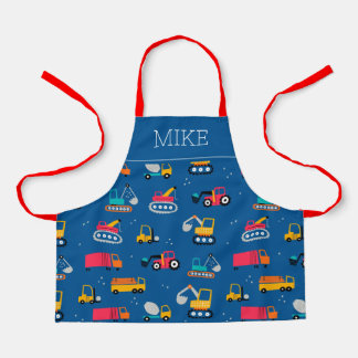 Cute Contruction Movers Pattern Apron