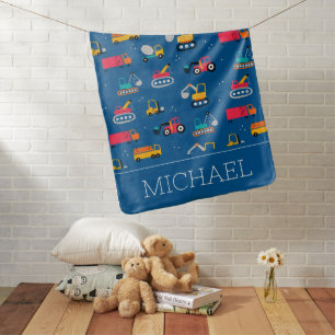 Cute Contruction Movers Pattern Baby Blanket
