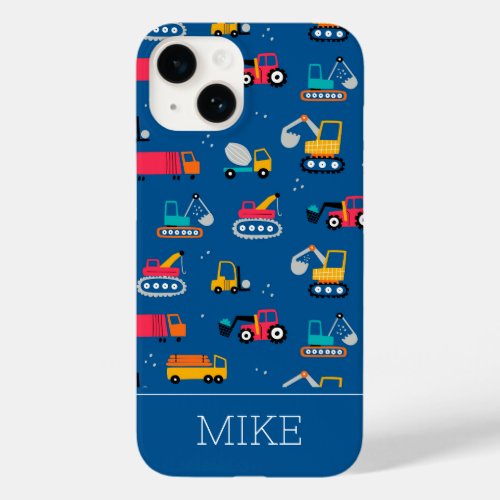 Cute Contruction Movers Pattern Case_Mate iPhone 14 Case