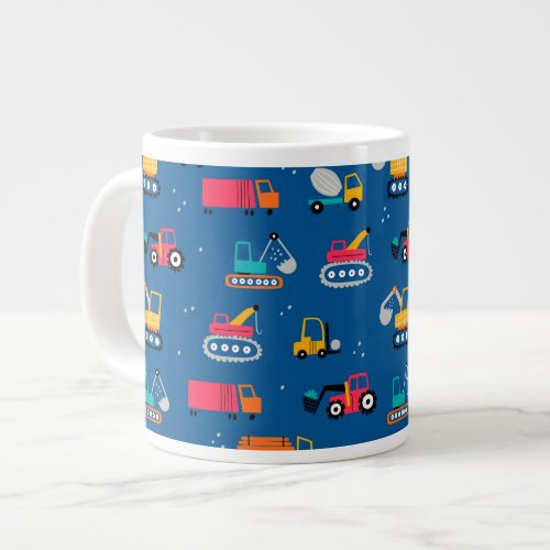 Cute Contruction Movers Pattern Giant Coffee Mug