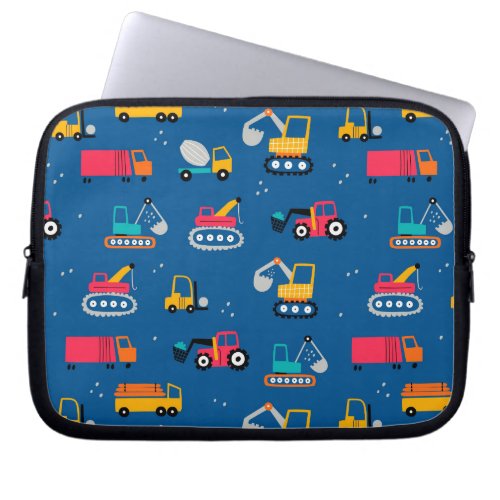 Cute Contruction Movers Pattern Laptop Sleeve