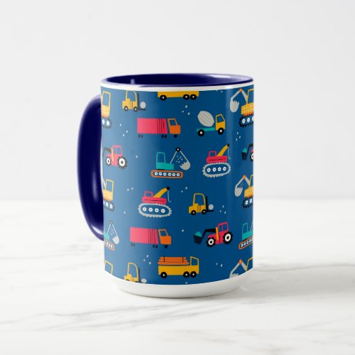 Cute Contruction Movers Pattern Mug