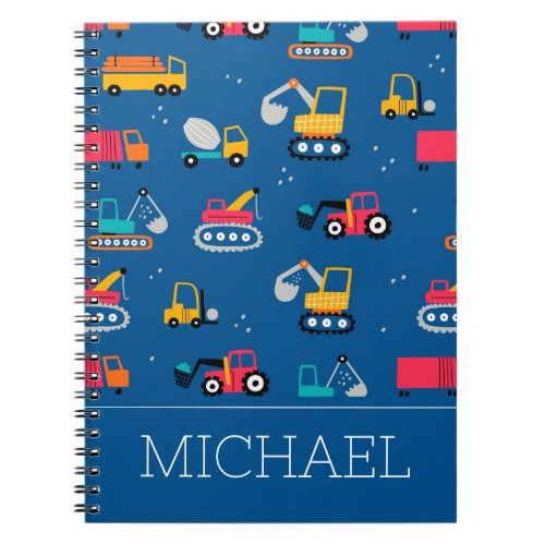 Cute Contruction Movers Pattern Notebook