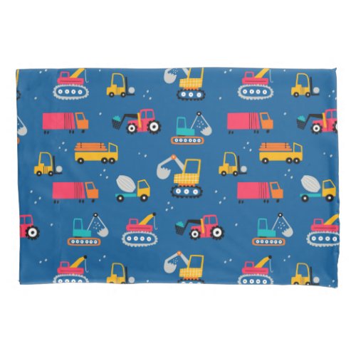 Cute Contruction Movers Pattern Pillow Case