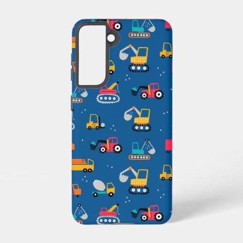 Cute Contruction Movers Pattern Samsung Galaxy S21 Case