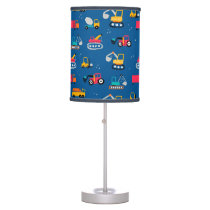 Cute Contruction Movers Pattern Table Lamp