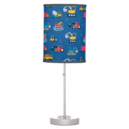 Cute Contruction Movers Pattern Table Lamp