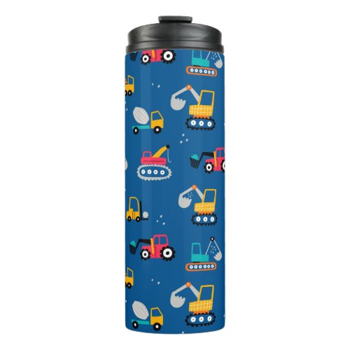 Cute Contruction Movers Pattern Thermal Tumbler