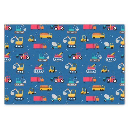 Cute Contruction Movers Pattern Tissue Paper