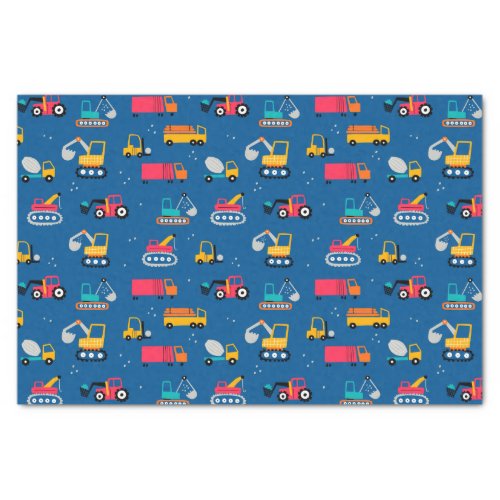 Cute Contruction Movers Pattern Tissue Paper