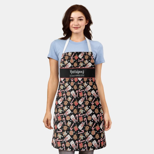 Cute Cookie Baking Crew Personalized Apron (Worn)