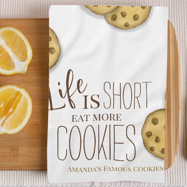 Cute Cookie Baking Personalized  Kitchen Towel (Custom personalized sweets dessert kitchen towel. )