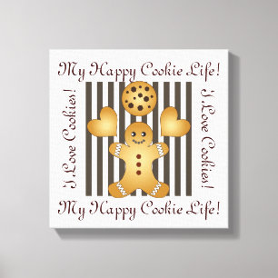 Cute Cookie Gingerbread Man Canvas Print